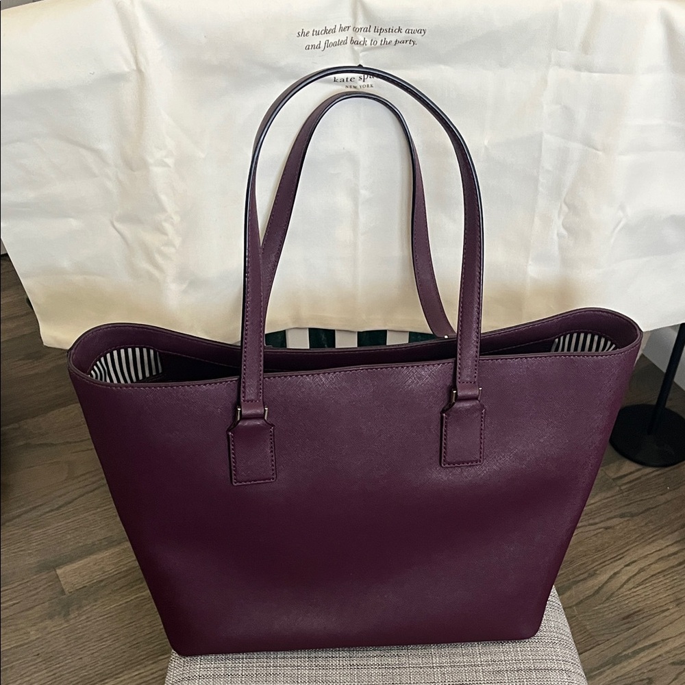 Kate Spade Purple Leather Tote Bag - Picture 7 of 8